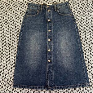 Aritzia Denim Forum High Rise Long Skirt